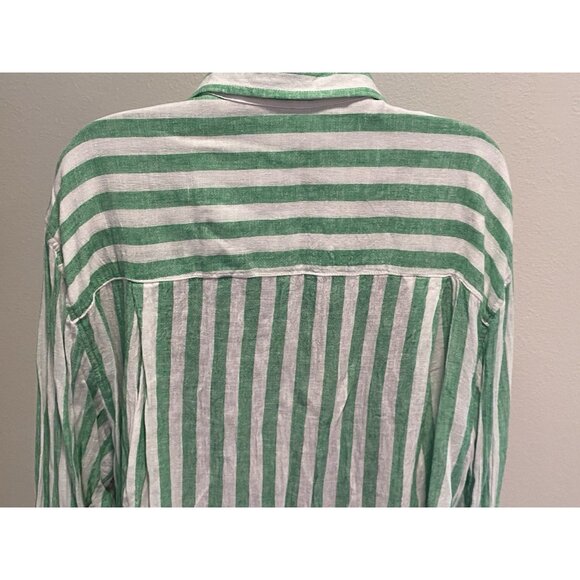 Sonoma Goods For Life blouse top Womens Size XXL Striped Button Down Long Sleeve - Picture 9 of 10